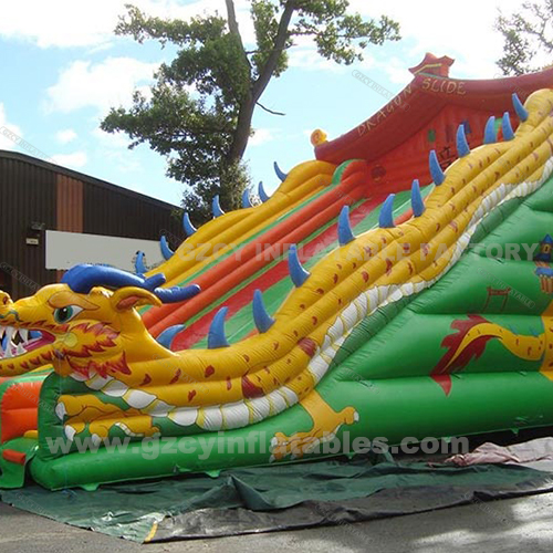 High quality outdoor inflatable bounce house slide, inflatable dragon theme jumping castle slide
