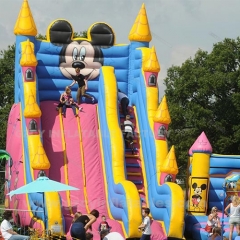 Playground park bouncy castle with slide, kids party bounce house slide