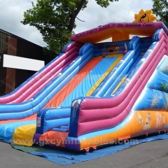 Children's inflatable cartoon bouncing trampoline slide, commercial large inflatable activity slide