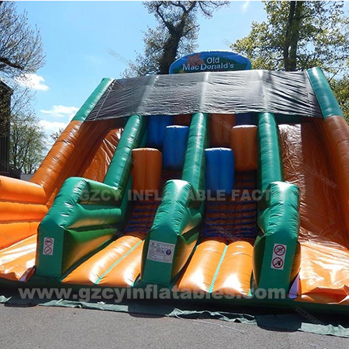 Customized Outdoor Summer Inflatable Water Giant Slide Castle Dry Slide