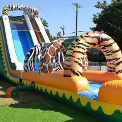 Jungle Zoo Giant Commercial Inflatable Water Slide