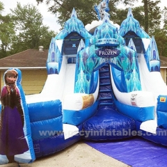 Cartoon frozen bodyguard inflatable commercial bouncy castle with slide