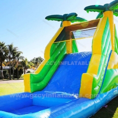 Bounce Castle Palm Tree Inflatable Water Slide with pool