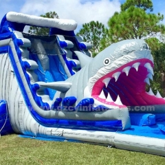 Commercial Large Shark Inflatable Pool Water Slide