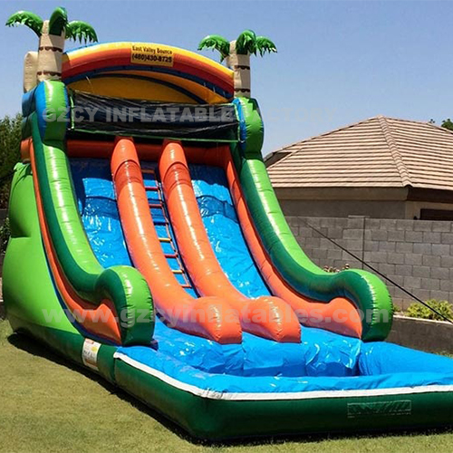 Commercial Swimming Pool Amusement Park Water Slide Inflatable Palm Tree Water Slide
