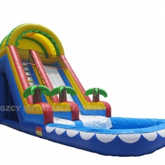 Giant palm tree slide inflatable water slide with commercial pool