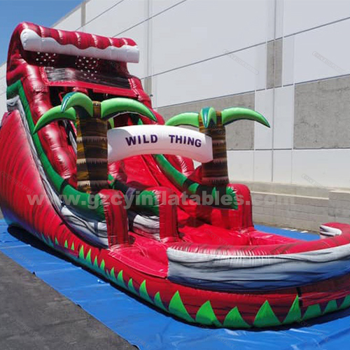 Giant commercial slide palm tree inflatable pool slide