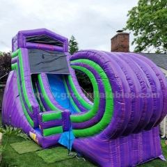 Halfpipe Gray Blue Inflatable Water Slide