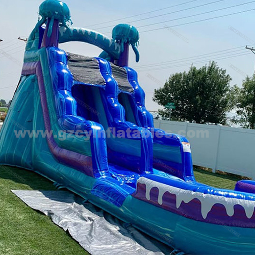 Outdoor commercial large octopus inflatable castle water slide