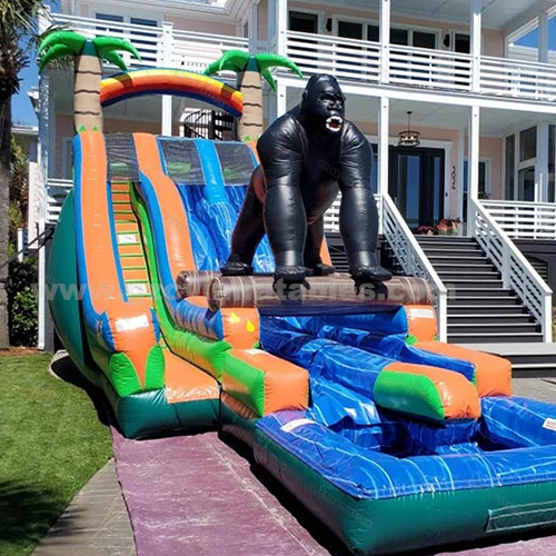 Gorilla inflatable double lane combination slide