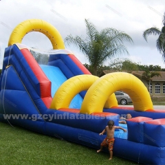 Inflatable Obstacle Course with Slide and Pool