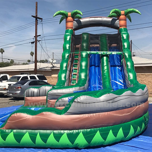 Blue marble water slide, commercial adult inflatable giant water slide