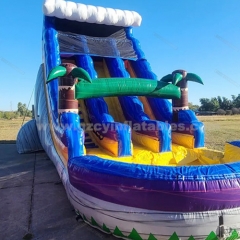 Commercial Amusement Park With Pool Inflatable Water Slide