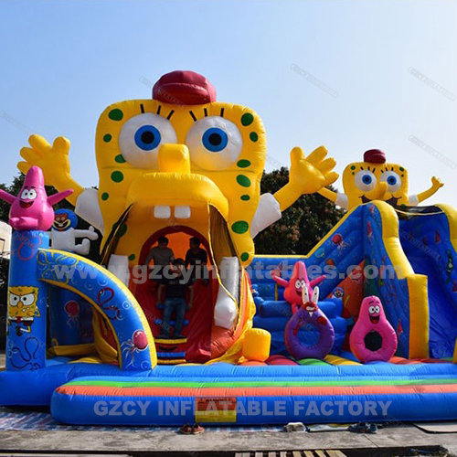 Cartoon playground fun city bouncy castle