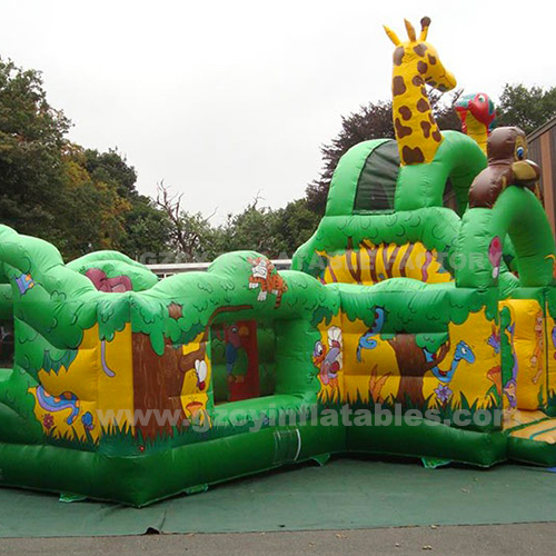 Large Animal Park Giraffe Inflatable Playground
