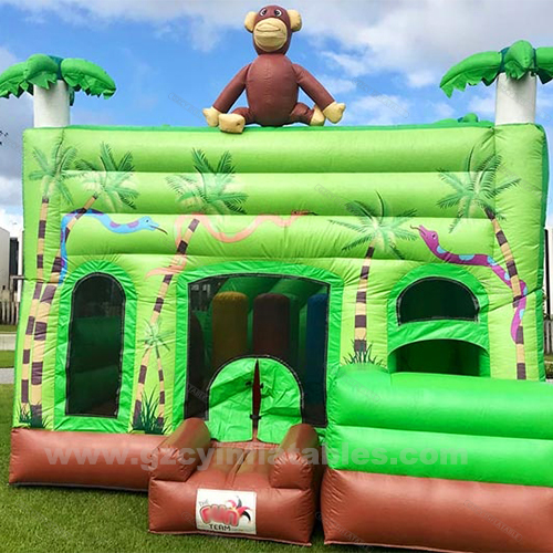 Jungle Theme Inflatable Combo Bouncy Castle with Slide