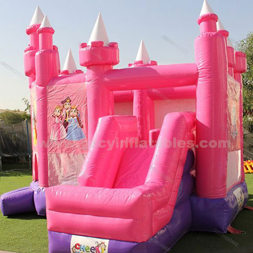 princess castle bounce house slide combo