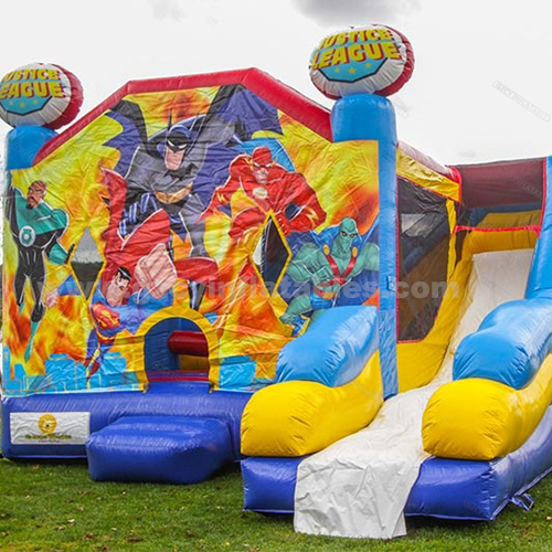 Justice League Inflatable Catle Combo Bounce House Jumping Slide