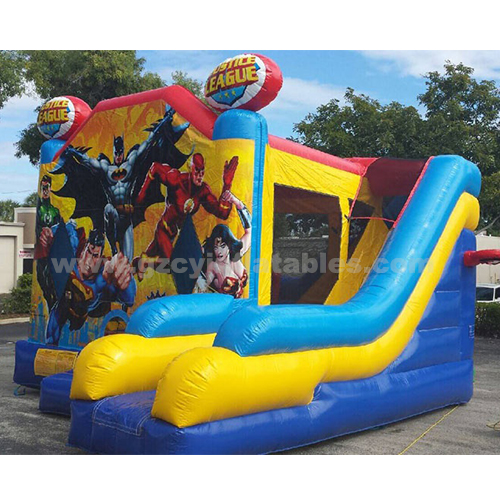 Superheroes Justice League Inflatable Bounce Castle Combo Slide