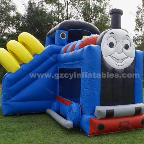 Train inflatable jumping castle combination bouncing slide