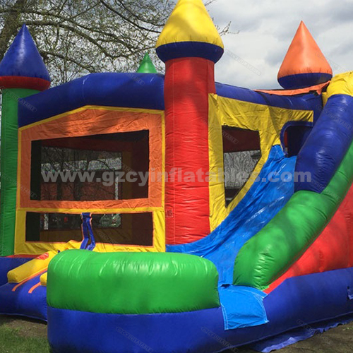 High quality kids bouncing jumping bouncy house inflatable castle with slide