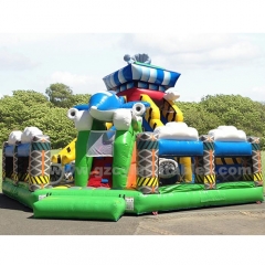 Outdoor giant inflatable playground bouncy castle with slide double lane inflatable kids slide