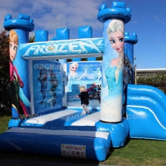 Frozen theme inflatable combo bounce house with slide jumper castle for kids