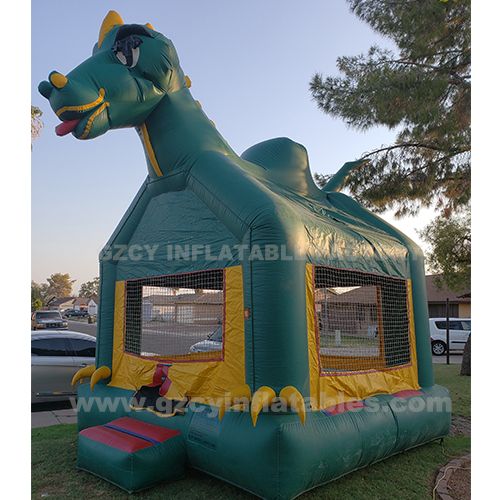 Green Dragon Bounce Castle, Dinosaur Bounce House. Dinosaur Bouncy Castle
