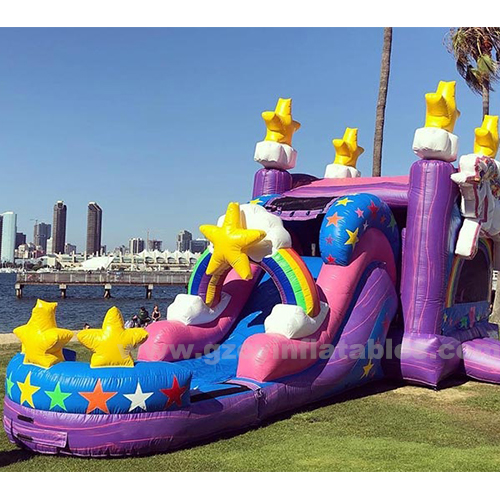 Magical Unicorn Bounce House With Double Lane Slide