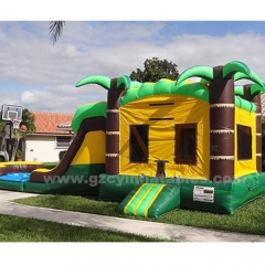 Tropical Inflatable Bounce House,Tropical Palm Tree Combo Slide ,Water Slide Combo