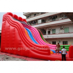 Commercial Giant Rainbow Inflatable Slide Kids and Adults Water Slide