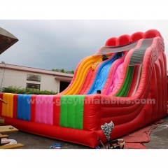 Triple Lane Rainbow Inflatable Slide Kids Outdoor Giant Party Activity Slide