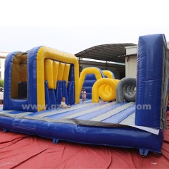 Children's inflatable bounce house slide inflatable obstacle race outdoor inflatable bouncer with slide