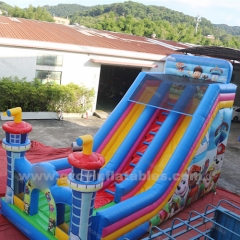 bouncy castle with slides, inflatable amusement park for kids