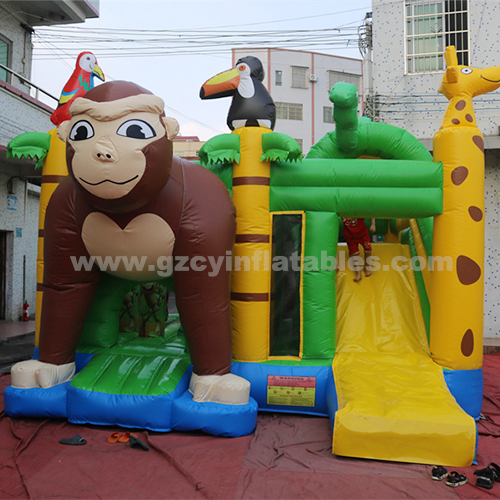 Jungle monkey inflatable combination bounce house inflatable jumping castle slide