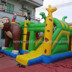 Jungle monkey inflatable combination bounce house inflatable jumping castle slide