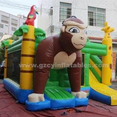 Jungle monkey inflatable combination bounce house inflatable jumping castle slide