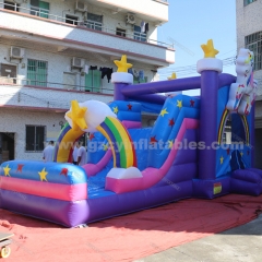 Commercial PVC inflatable unicorn bounce house slide combo jumping castle bouncer for kids