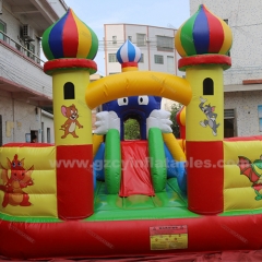 commercial playground outdoor bounce house with slides inflatable fun city castle