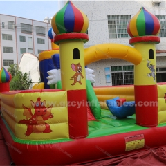 commercial playground outdoor bounce house with slides inflatable fun city castle