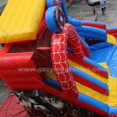 Captain America Inflatable Bounce Castle Water Slide with Pool Kids