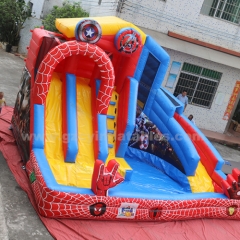 Captain America Inflatable Bounce Castle Water Slide with Pool Kids