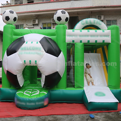 inflatable football castle slide inflatable football theme bouncy castle for kids