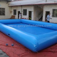 Custom PVC square blue inflatable swimming pool