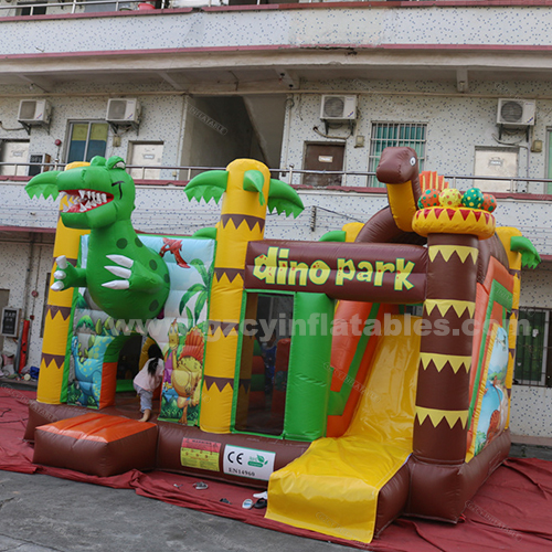 Commercial kids Inflatable Dino Park Inflatable House Jumping Castle Slide