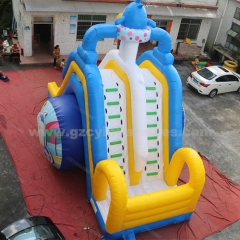 Commercial Kids Inflatable Penguin Slide With Pool