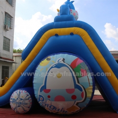 Commercial Kids Inflatable Penguin Slide With Pool