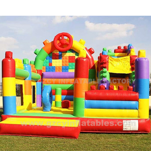 Inflatable Game Building Blocks Castle ,Inflatable Amusement Park Game House for kids