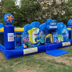 Commercial bounce house slide inflatable tiny shark playground