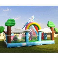 Commercial Inflatable Unicorn Playground Bounce Castle for kids